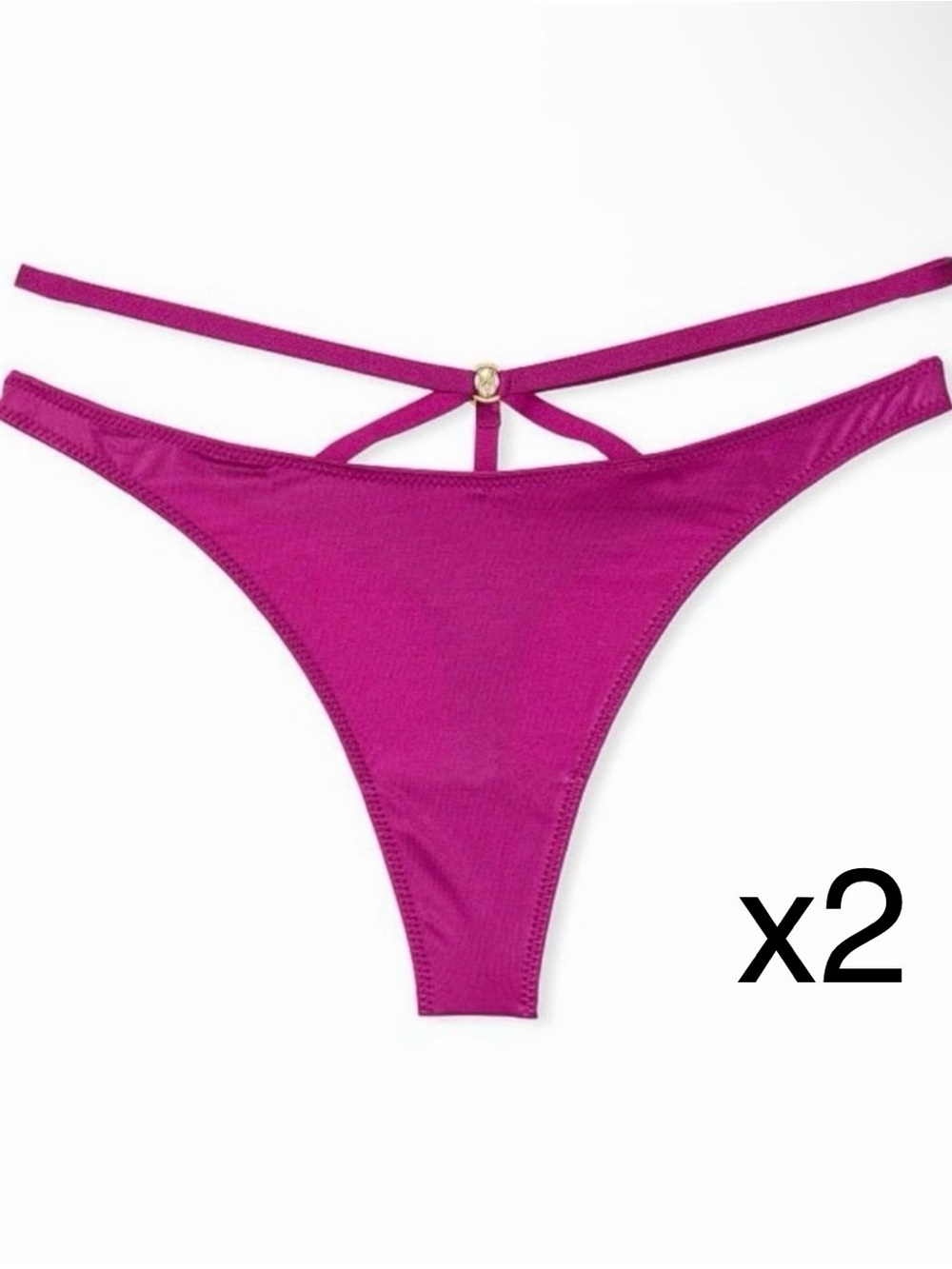 Bundle of 2 Victoria's Secret Very Sexy So Obsessed Strappy Thong Panty NWT